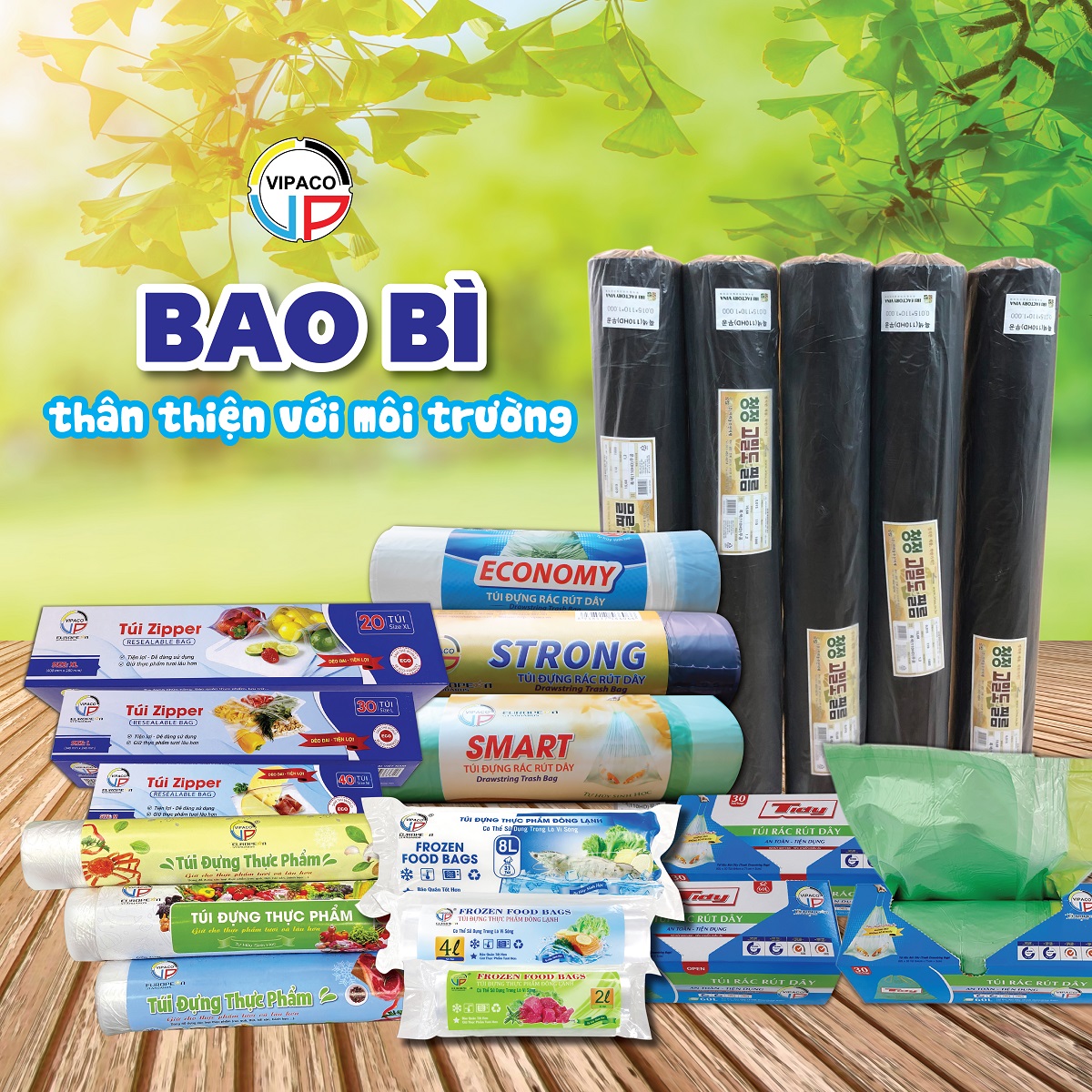 Bao bì thân thiện môi trường - Bao Bì Vipaco - Công Ty TNHH Đầu Tư ứng Dụng Sản Xuất Bao Bì Việt