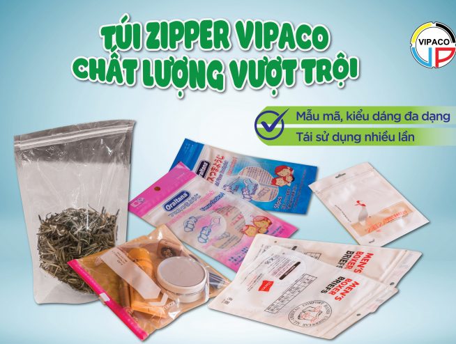 Túi zipper - Bao Bì Vipaco - Công Ty TNHH Đầu Tư ứng Dụng Sản Xuất Bao Bì Việt