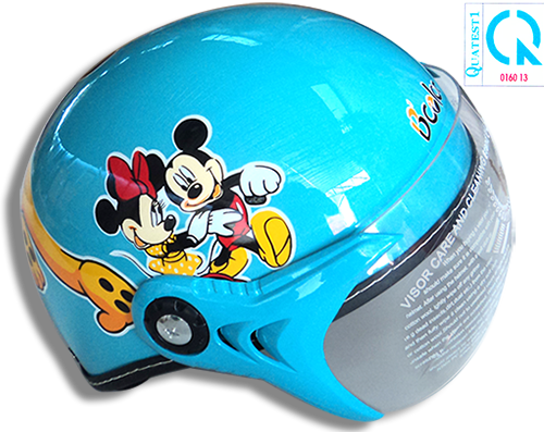 Mũ bảo hiểm chuột Mickey  kính xanh - Mũ Bảo Hiểm á Long - Công Ty Cổ Phần á Long