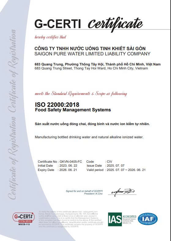 Chứng nhận ISO 22000:2018