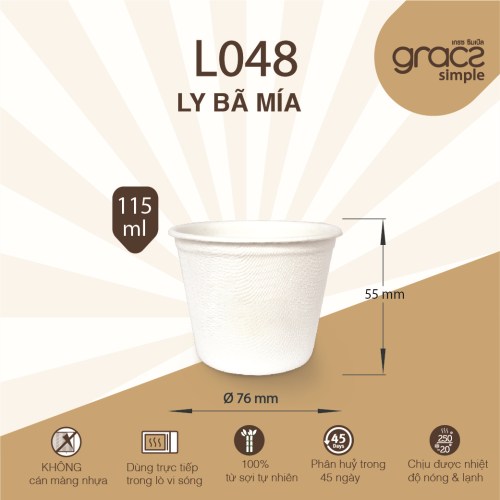 Ly bã mía L048 - Bao Bì Lê ánh Hoa - Công Ty TNHH Sản Xuất Thương Mại Và Dịch Vụ Lê ánh Hoa