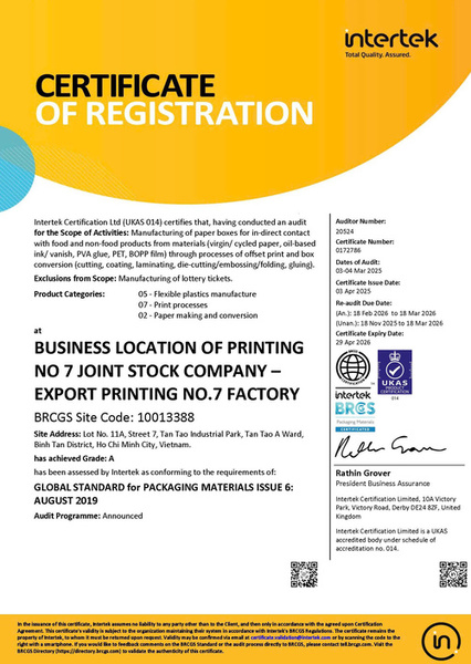 BRC 2024 - In Số 7 - Công Ty Cổ Phần In Số 7