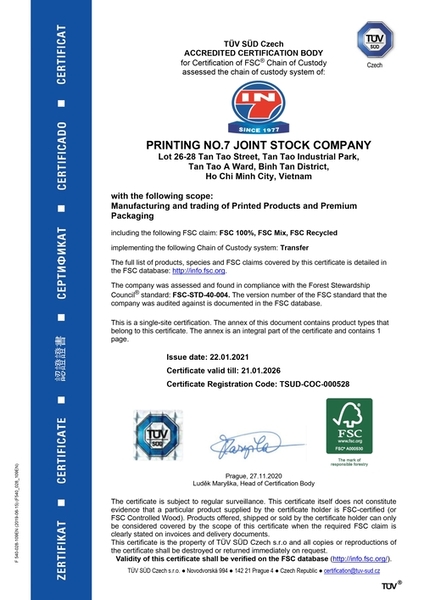 FSC - In Số 7 - Công Ty Cổ Phần In Số 7