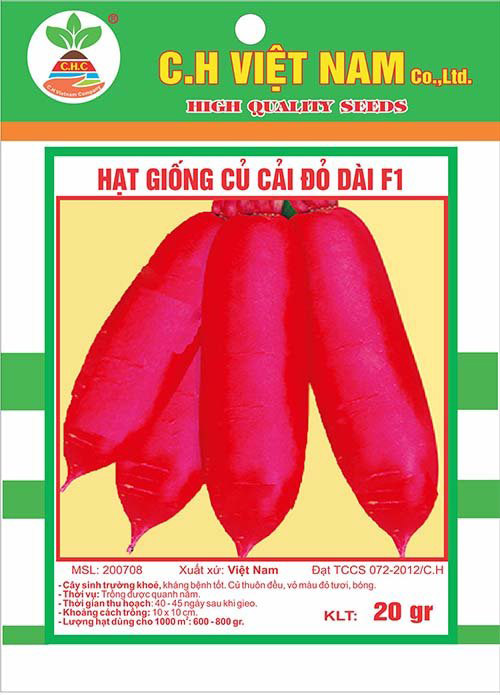 Hạt giống củ cải đỏ dài F1 - Hạt Giống Cây Trồng C.H Việt Nam - Công Ty TNHH C.H Việt Nam