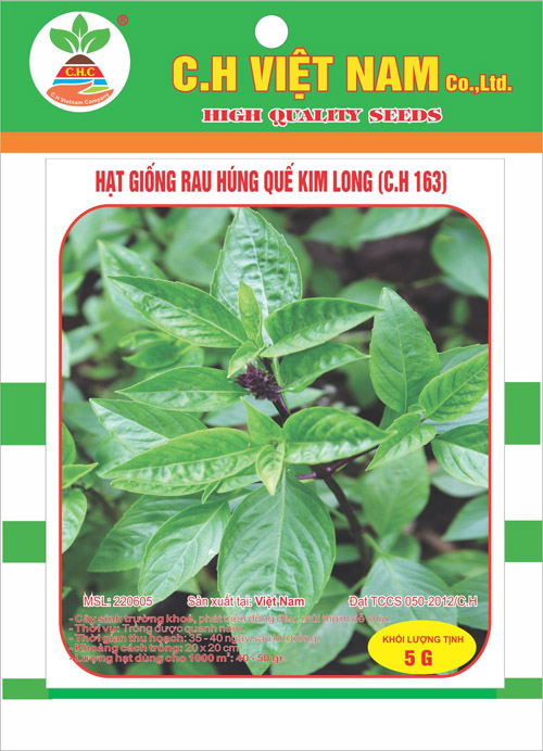 Hạt giống rau húng quế Kim Long - Hạt Giống Cây Trồng C.H Việt Nam - Công Ty TNHH C.H Việt Nam