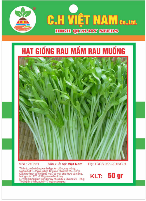 Hạt giống rau mầm rau muống - Hạt Giống Cây Trồng C.H Việt Nam - Công Ty TNHH C.H Việt Nam