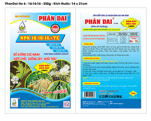 Phân bón NPK 16-16-16+TE - Công Ty TNHH Nguồn Sinh Thái