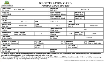 Registration Card - Công Ty CP Tư Vấn & Phát Triển Giải Pháp Việt