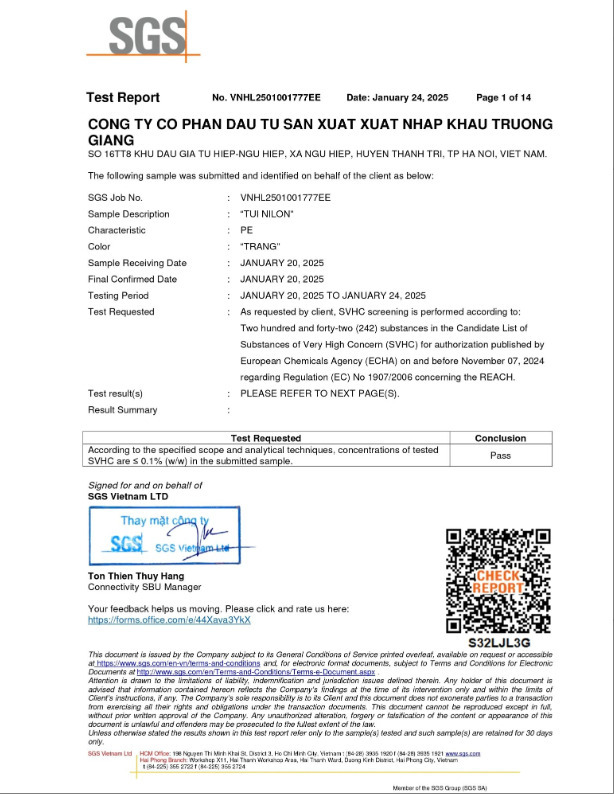 Kết quả test REACH 2025