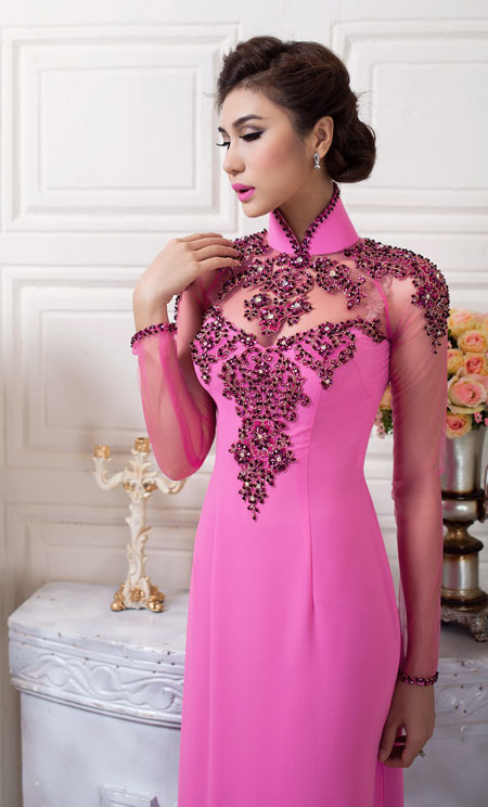 Kết cườm áo dài