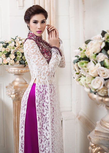 Kết cườm áo dài