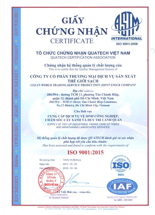 Chứng chỉ ISO