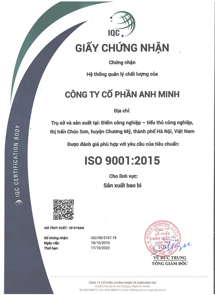Chứng nhận ISO 9001:2015