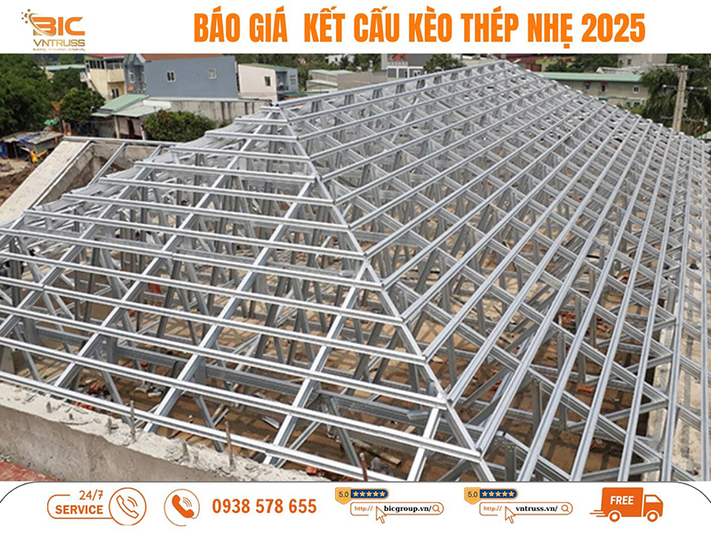 Thi công khung kèo mái - Xà Gồ Thép BIC GROUP - Công Ty Cổ Phần BIC GROUP