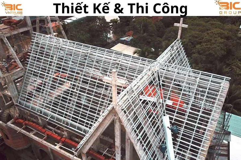 Thi công khung kèo mái - Xà Gồ Thép BIC GROUP - Công Ty Cổ Phần BIC GROUP