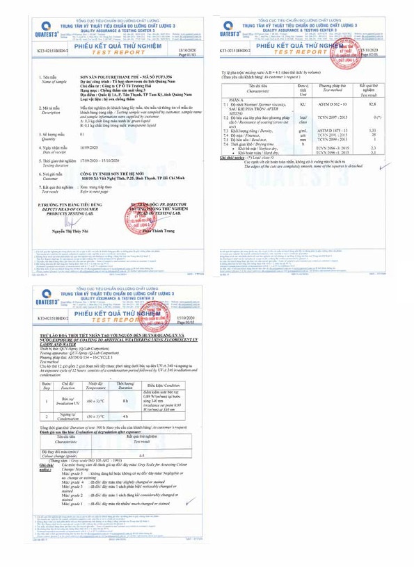 Phiếu kết quả thử nghiệm