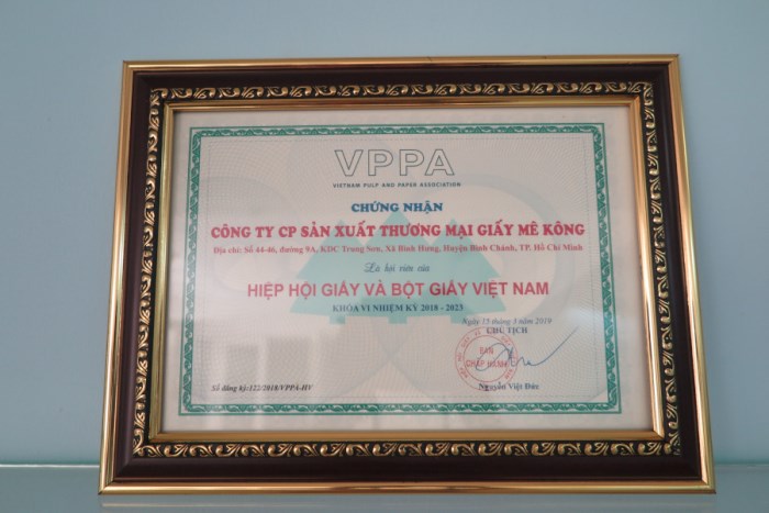 Hiệp hội giấy và hộp giấy Việt Nam - Giấy Mê Kông - Công Ty Cổ Phần Sản Xuất Thương Mại Giấy Mê Kông