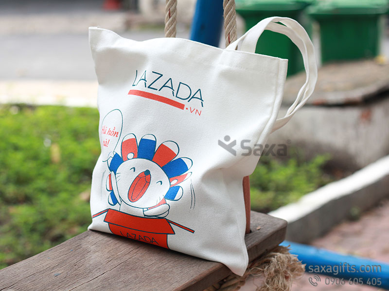 Túi vải canvas in logo Lazada