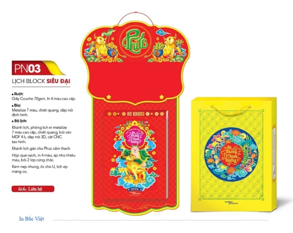 In lịch block treo tường - In Bắc Việt - Công Ty TNHH In Thiết Kế Bắc Việt