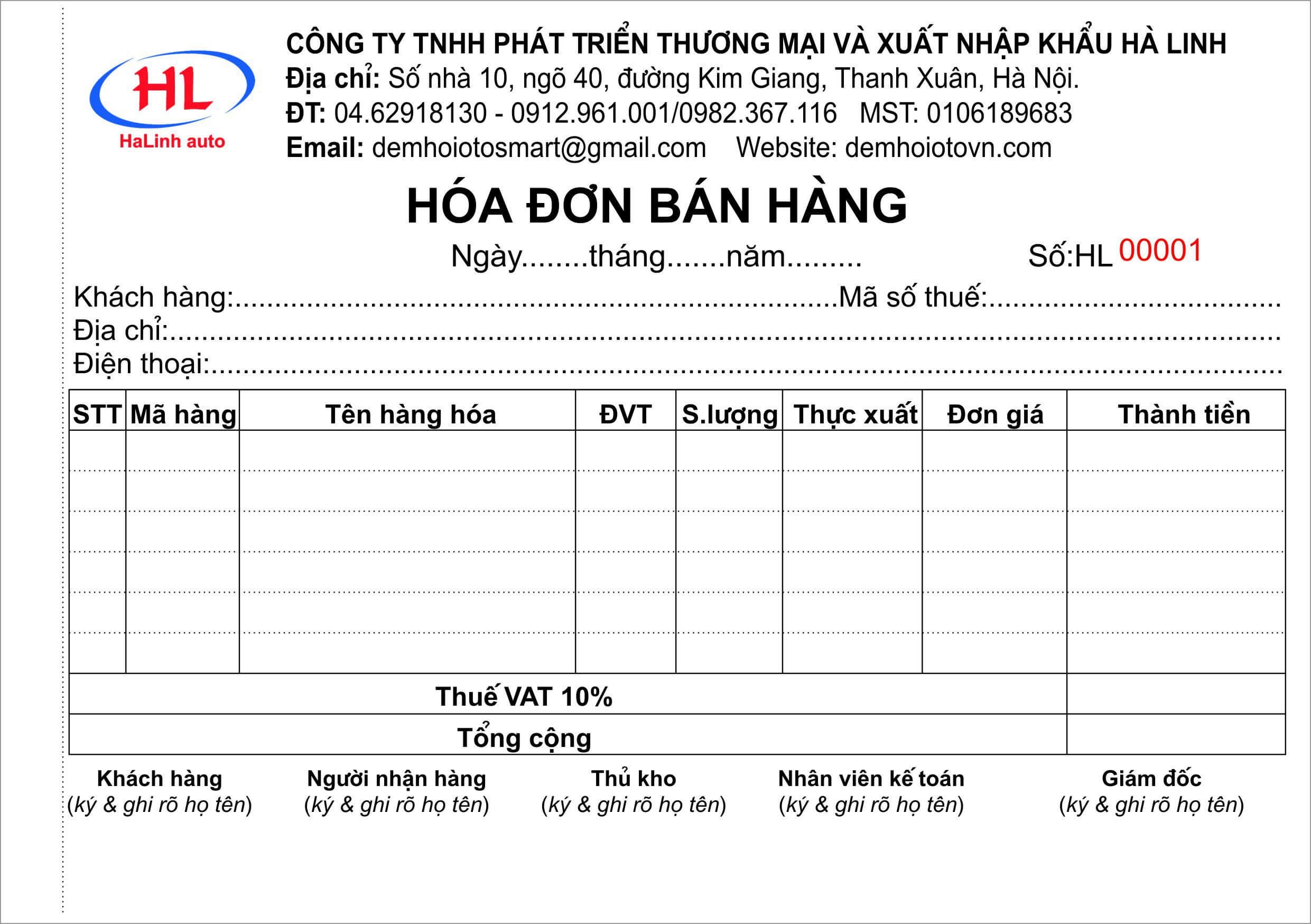 In Hóa Đơn - In Hà Giang - Công Ty Cổ Phần In Hà Giang