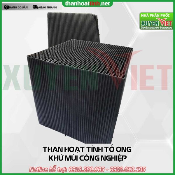 Than hoạt tính tổ ong lọc khí, khử mùi công nghiệp - Vật Liệu Lọc Nước Xuyên Việt - Công Ty TNHH Môi Trường Xuyên Việt
