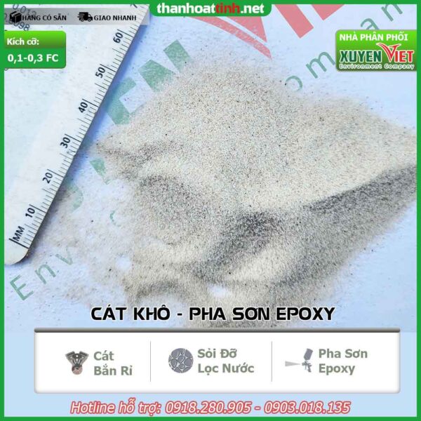 Cát thạch anh khô bắn rỉ tàu, sơn Epoxy - Vật Liệu Lọc Nước Xuyên Việt - Công Ty TNHH Môi Trường Xuyên Việt