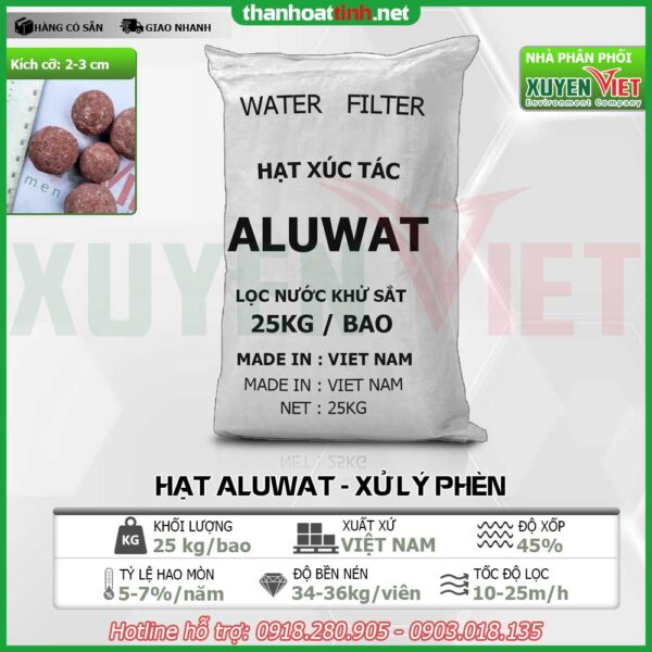 Hạt Aluwat lọc nước phèn - Vật Liệu Lọc Nước Xuyên Việt - Công Ty TNHH Môi Trường Xuyên Việt