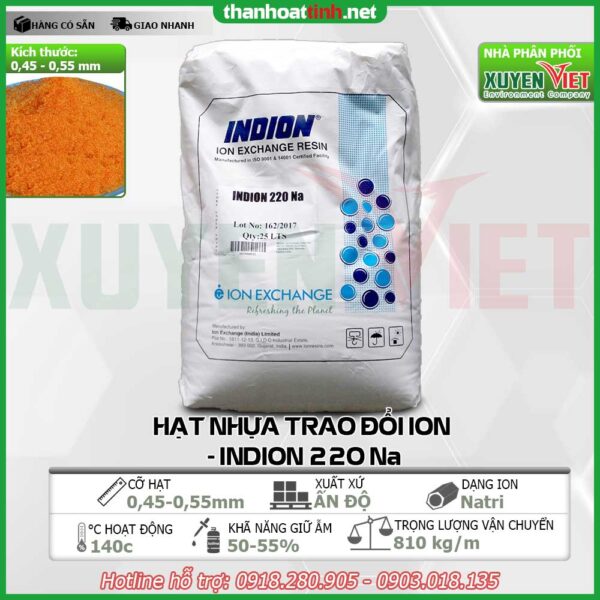Hạt nhựa Indion 220Na - Vật Liệu Lọc Nước Xuyên Việt - Công Ty TNHH Môi Trường Xuyên Việt