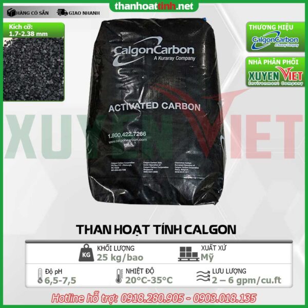 Than hoạt tính Calgon - Vật Liệu Lọc Nước Xuyên Việt - Công Ty TNHH Môi Trường Xuyên Việt