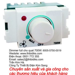 Dimmer Full cho quạt - Công Ty Trách Nhiệm Hữu Hạn Sản Xuất - Thương Mại Thiết Bị Điện Kim Sang