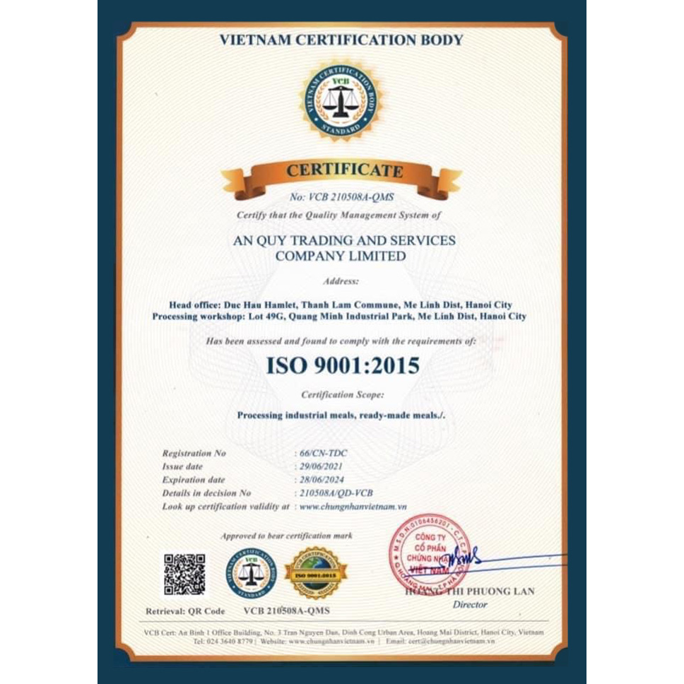 Chứng nhận ISO 9001:2015