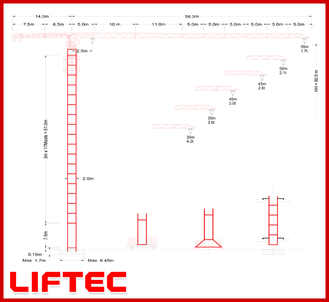 Cẩu tháp 8T-LT5517-8B - Cẩu Tháp Vận Thăng LIFTEC - Công Ty TNHH LIFTEC Việt Nam