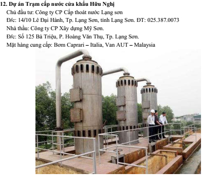 Dự án trạm cấp nước cửa khẩu Hữu Nghị - Vật Tư Ngành Nước Lộc Đức - Công Ty TNHH Một Thành Viên Lộc Đức