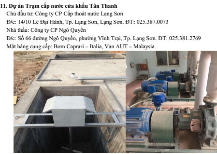 Dự án trạm cấp nước cửa khẩu Tân Thành - Vật Tư Ngành Nước Lộc Đức - Công Ty TNHH Một Thành Viên Lộc Đức