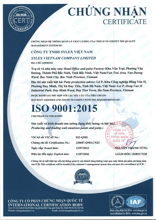 Chứng nhận ISO 9001:2015