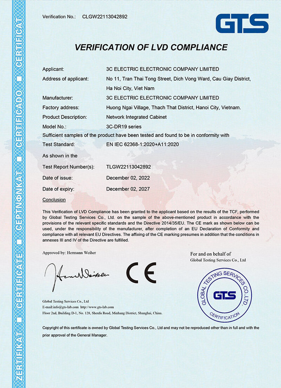 Chứng chỉ tủ crack 3CElectric