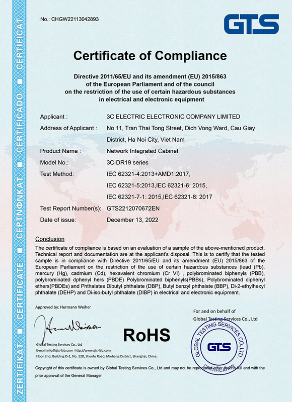 Chứng chỉ tủ crack RoHS 3CElectric
