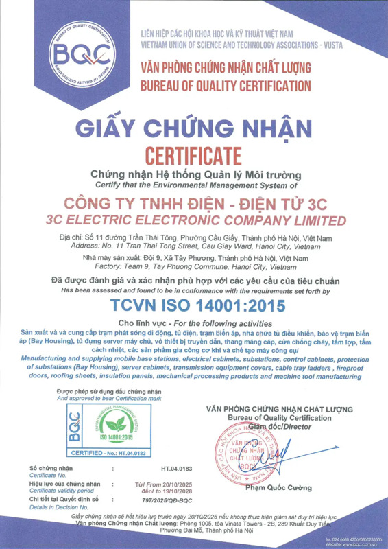 Chứng nhận ISO 14001:2015