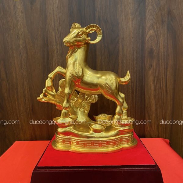 Dê giẫm thỏi vàng dát vàng 9999 - Đồ Đồng Quang Hà - Công Ty TNHH Đúc Đồng Mỹ Nghệ Quang Hà