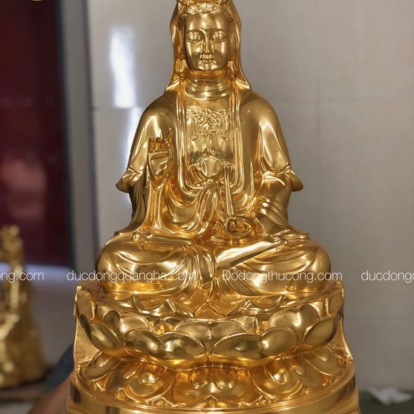 Bộ tượng tam thánh phật dát vàng 9999 - Đồ Đồng Quang Hà - Công Ty TNHH Đúc Đồng Mỹ Nghệ Quang Hà