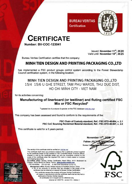 Chứng nhận tiêu chuẩn bảo vệ rừng và môi trường FSC