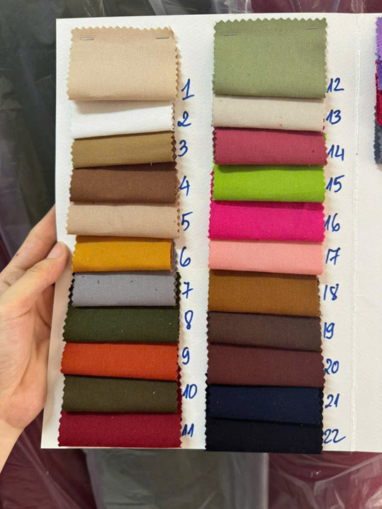 Bảng màu vải mũ nón  - Batavi Co.,Ltd