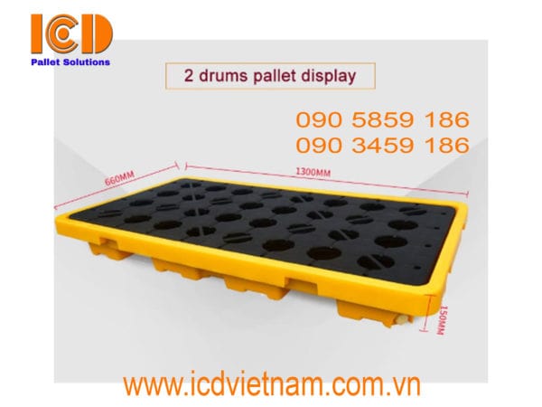 Pallet nhựa chống tràn dầu PLNCTD-1306615-1LK - Pallet Nhựa ICD - Công Ty TNHH Sản Xuất Công Nghiệp ICD Việt Nam