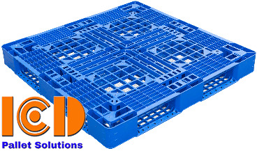 Pallet nhựa kê kho lạnh ICD PL15-2 1100x1100x125mm màu xanh - Pallet Nhựa ICD - Công Ty TNHH Sản Xuất Công Nghiệp ICD Việt Nam