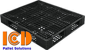 Pallet nhựa xuất khẩu 1200x1000x120mm màu đen - Pallet Nhựa ICD - Công Ty TNHH Sản Xuất Công Nghiệp ICD Việt Nam