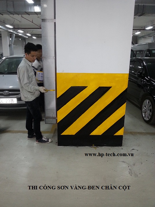 Sơn hầm bãi gửi xe - Trang Thiết Bị An Toàn Giao Thông HP-TECH  - Công Ty Cổ Phần  Tư Vấn Kỹ Thuật Công Nghệ Thương Mại Hoàng Phú