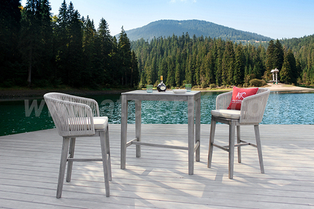 Bộ bàn ghế bar dây dù chân cao RABR-099