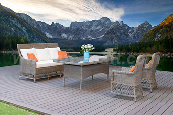 Bộ sofa mây nhựa kết hợp bàn ăn RASF-220