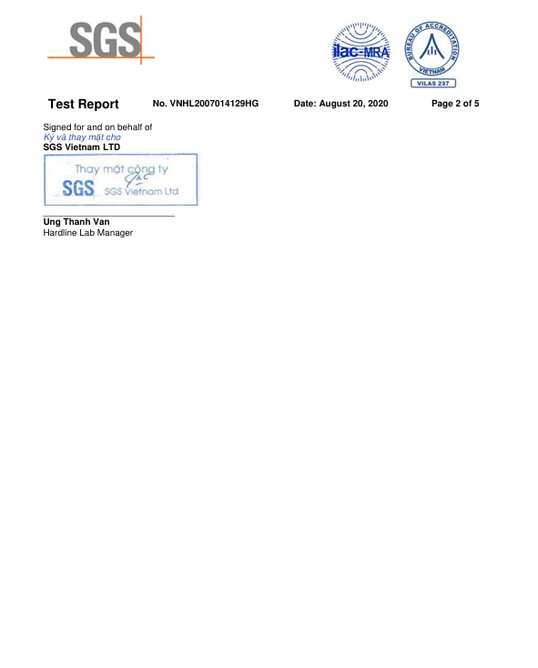 Kết Quả Kiểm Nghiệm SGS – Khay Làm Đá Lớn - Silicone C.E.S Việt Nam - Công Ty Cổ Phần Giải Pháp Kỹ Thuật C.E.S Việt Nam