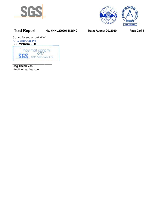 Kết Quả Kiểm Nghiệm SGS – Khay Làm Đá Nhỏ - Silicone C.E.S Việt Nam - Công Ty Cổ Phần Giải Pháp Kỹ Thuật C.E.S Việt Nam